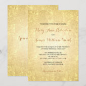 Gold Foil Look Stars Confetti Wedding Kaart (Voorkant / Achterkant)