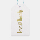 Gold Foil Love & Bedankt Fat Thick Script Hartelij Cadeaulabel (Achterkant)