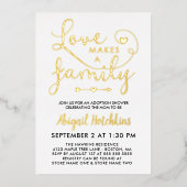 Gold Foil Love maakt een serie adoptieklower Folie Uitnodiging (Voorkant)