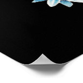 Gold Foil Love Text  Floral Botanical Black Poster (Hoek)