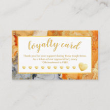 Gold Foil Loyalty Card Oranje grijs Abstract