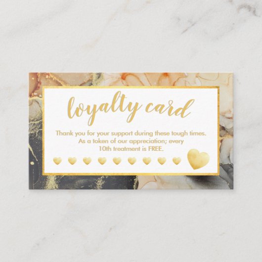 Gold Foil Loyalty Card Oranje grijs zwart (Voorkant)