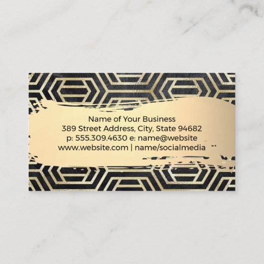 Gold Foil Luxury Modern Geometric Pattern Visitekaartje (Achterkant)