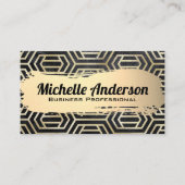 Gold Foil Luxury Modern Geometric Pattern Visitekaartje (Voorkant)