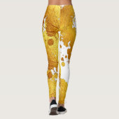 Gold Foil Luxury Paint Splatter Splash Abstract Leggings (Achterkant)