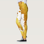 Gold Foil Luxury Paint Splatter Splash Abstract Leggings (Links)