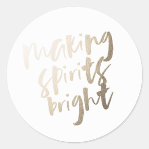 Gold Foil Making Spirits Bright Gift Label Sticker
