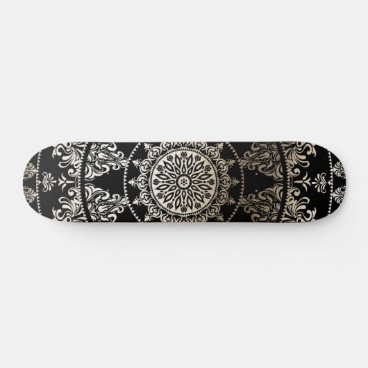 Gold Foil Mandala | Aangepaste kleur Persoonlijk Skateboard (Horizontaal)