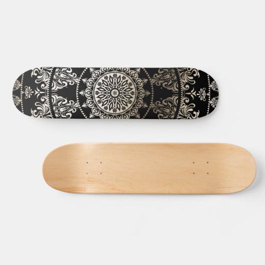 Gold Foil Mandala | Aangepaste kleur Persoonlijk Skateboard (Horizontaal)