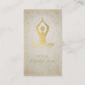 Gold Foil Mandala Floral & Yoga Meditation Posture Visitekaartje (Voorkant)