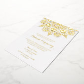 Gold Foil Mandala Mehndi Ceremony Folie Uitnodiging (Gedraaid)