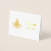 Gold Foil Masonic Freemasonry Thank you Folie Kaarten (Voorkant)