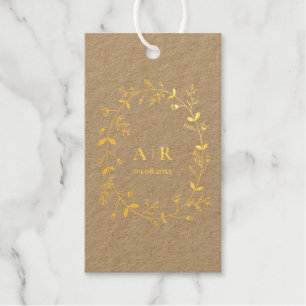 Gold Foil Meandering Vine Wedding Favor Cadeaulabels