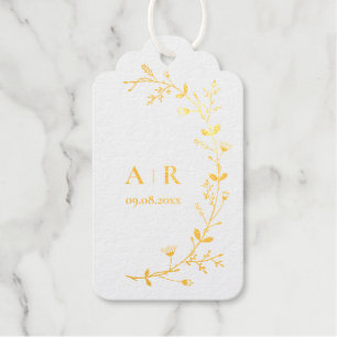 Gold Foil Meandering Vine Wedding Favor Cadeaulabels