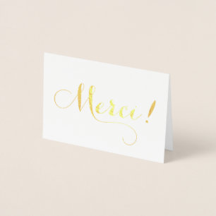 Gold Foil MERCI-kalligrafie Hartelijk dank Folie Kaarten
