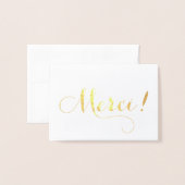 Gold Foil MERCI-kalligrafie Hartelijk dank Folie Kaarten (Voorkant met envelop)