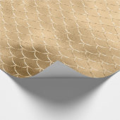 Gold Foil Mermaid Pattern Texture Celebration Cadeaupapier (Hoek)