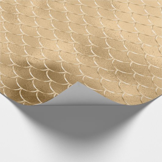 Gold Foil Mermaid Pattern Texture Celebration Cadeaupapier (Hoek)