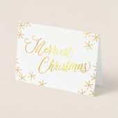 Gold Foil Merriest kerststars Wenskaart Folie Kaarten (Voorkant)