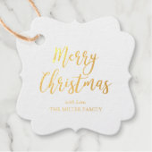 Gold Foil Merry kerstfeestdag cadeautjes Labels (Voorkant)