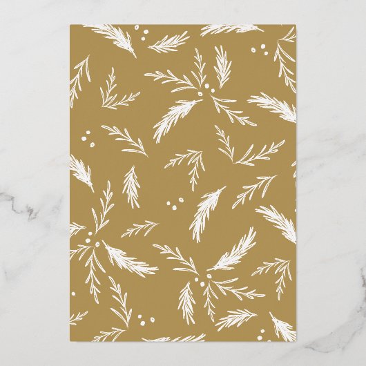 Gold Foil Merry kerstfeestdag fotokaart Folie Feestdagenkaart (Achterkant)