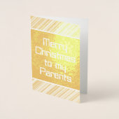 Gold Foil "Merry Kerstmis aan mijn ouders"-Kaart Folie Kaarten (Voorkant)