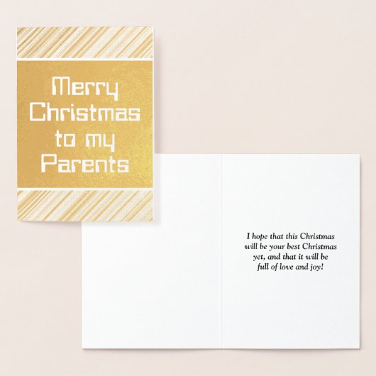 Gold Foil "Merry Kerstmis aan mijn ouders"-Kaart Folie Kaarten (Display)