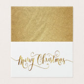 Gold Foil Merry-kerstscript Kaart (Buitenkant ongevouwen)