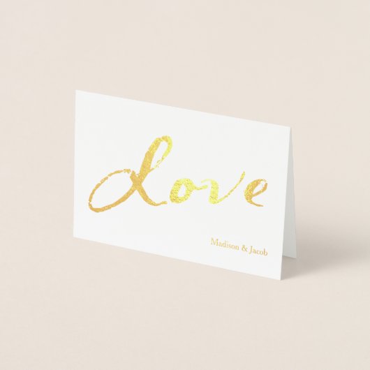 Gold Foil met Love Hartelijk dank Folie Kaarten (Voorkant)