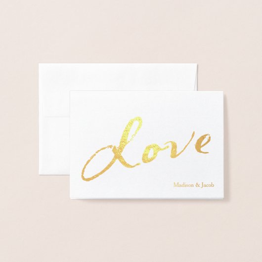 Gold Foil met Love Hartelijk dank Folie Kaarten (Voorkant met envelop)