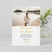 Gold Foil met minimalistische legant bruiloft Folie Uitnodiging (Staand Voorkant)