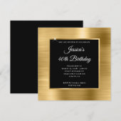 Gold Foil met zwarte bekleding 40e verjaardag Kaart (Voorkant / Achterkant)