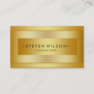 Gold Foil Metal Professional Modern Elegant Black Visitekaartje