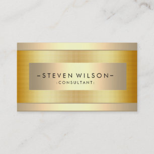 Gold Foil Metal Professional Modern Elegant Black Visitekaartje