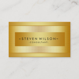 Gold Foil Metal Professional Modern Elegant Black Visitekaartje