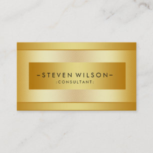 Gold Foil Metal Professional Modern Elegant Black Visitekaartje