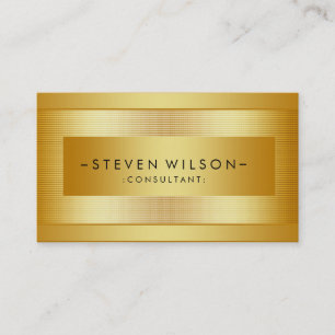 Gold Foil Metal Professional Modern Elegant Black Visitekaartje