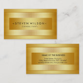 Gold Foil Metal Professional Modern Elegant Black Visitekaartje (Voorkant / Achterkant)