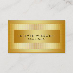 Gold Foil Metal Professional Modern Elegant Black Visitekaartje