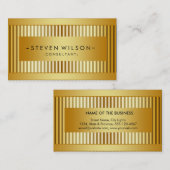 Gold Foil Metal Professional Modern Elegant Black Visitekaartje (Voorkant / Achterkant)