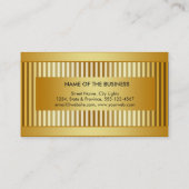 Gold Foil Metal Professional Modern Elegant Black Visitekaartje (Achterkant)