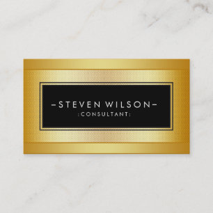 Gold Foil Metal Professional Modern Elegant Black Visitekaartje