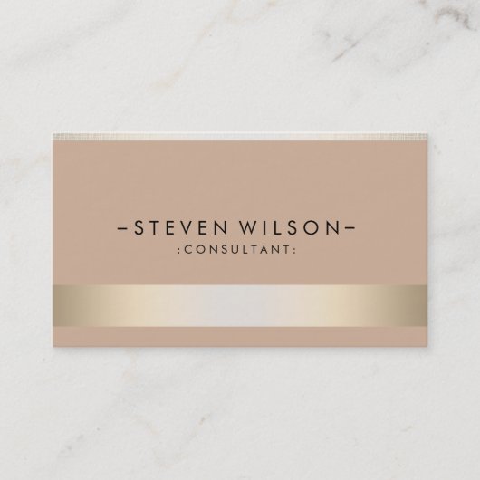 Gold Foil Metal Professional Modern Elegant Visitekaartje (Voorkant)