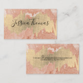 Gold Foil Metallic Scribble | Oranje marmer Visitekaartje (Voorkant / Achterkant)