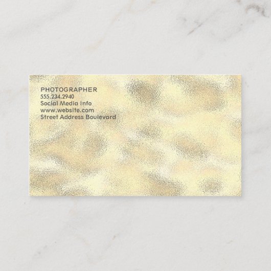 Gold Foil Metallic Shimmer Visitekaartje (Achterkant)