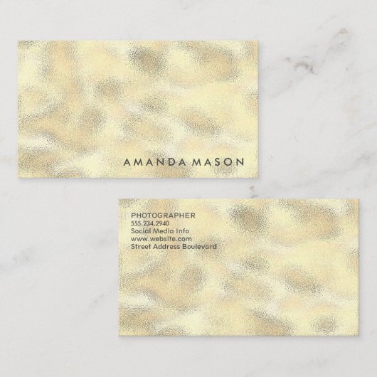 Gold Foil Metallic Shimmer Visitekaartje (Voorkant / Achterkant)