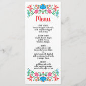 Gold Foil Mexican Floral Wedding-menukaart Menu (Voorkant)