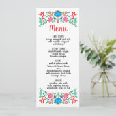 Gold Foil Mexican Floral Wedding-menukaart Menu (Staand voorkant)