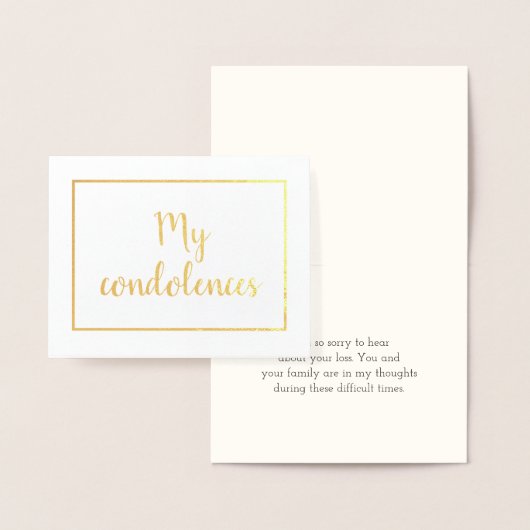 Gold Foil "Mijn condoleances" Kaart (Display)
