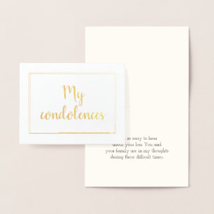 Gold Foil "Mijn condoleances"-kaart Folie Kaarten